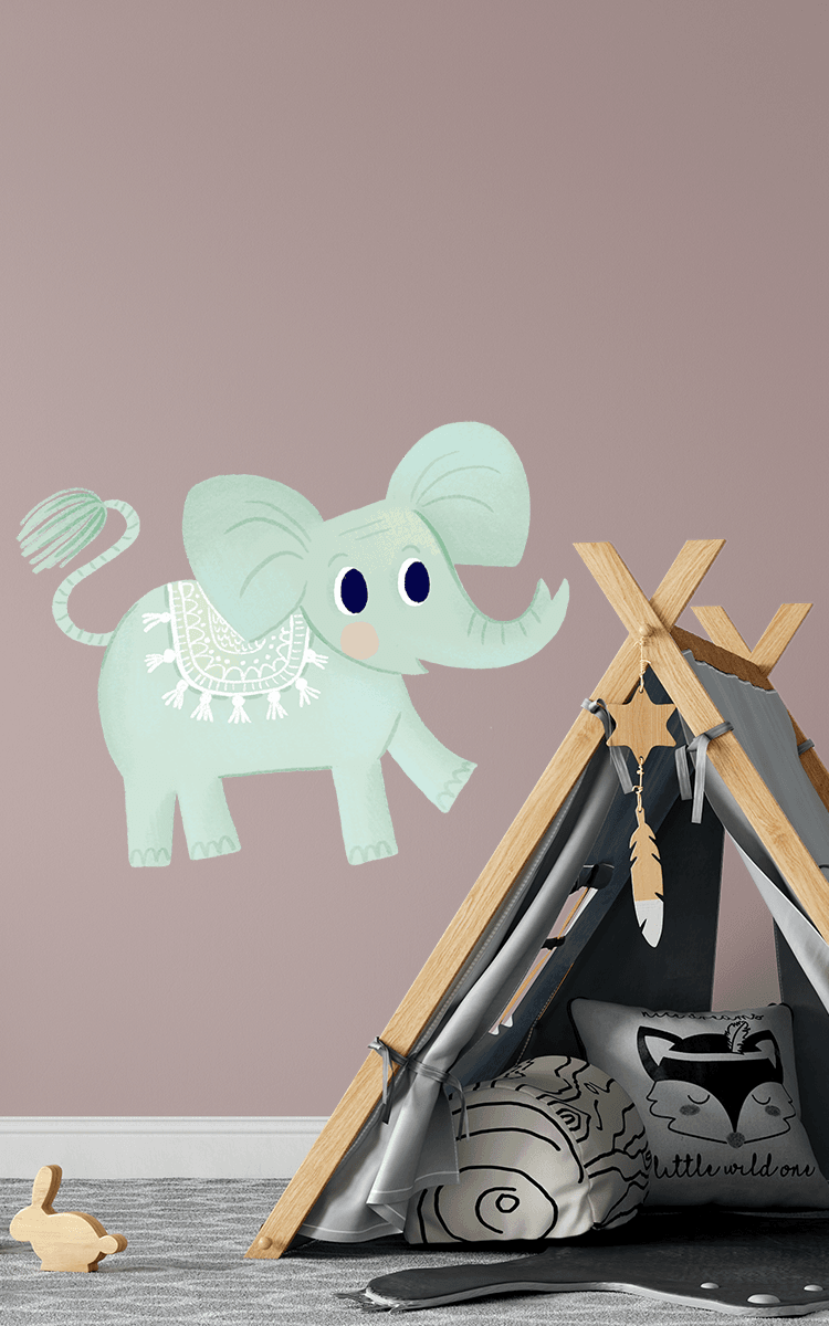 Väggklistermärken - Djungeln: Elefanten - Dropmerch