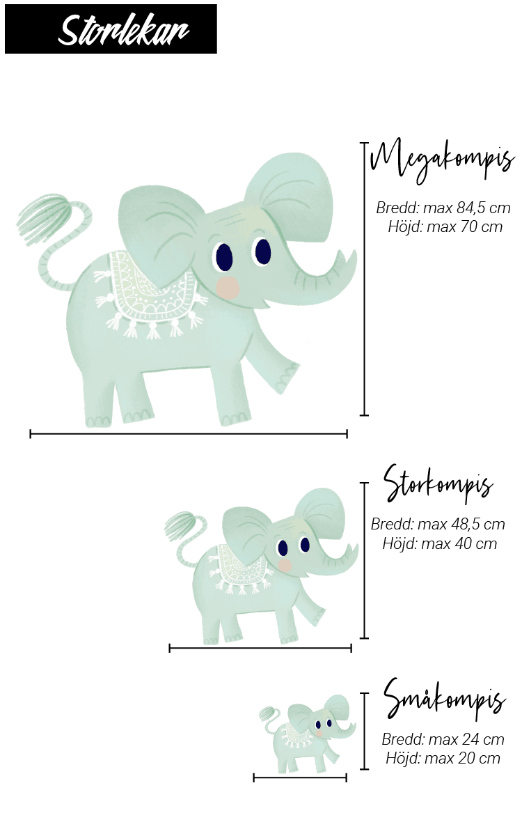 Väggklistermärken - Djungeln: Elefanten - Dropmerch