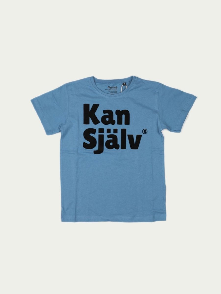 Kan Själv, t-shirt, indigo/svart flockad - Dropmerch