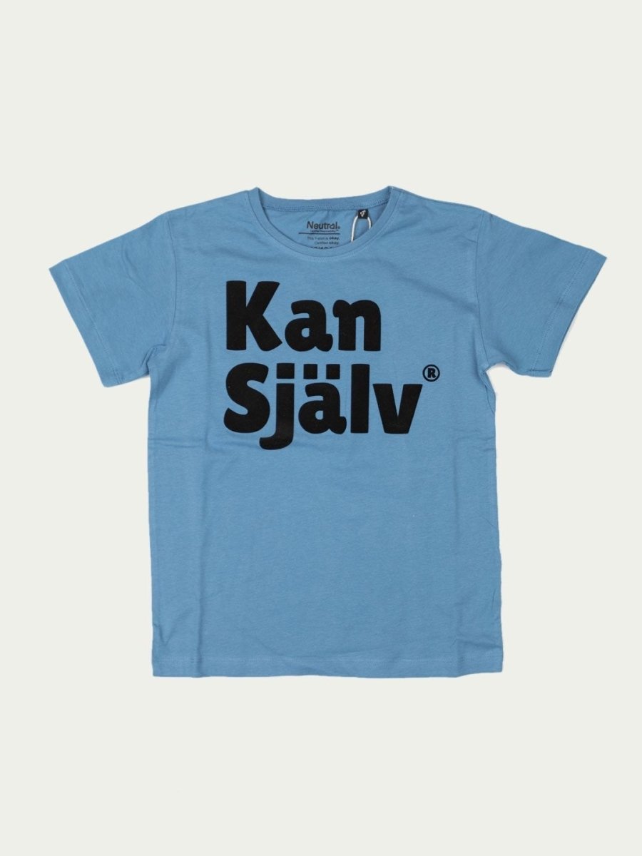 Kan Själv, t-shirt, indigo/svart flockad - Dropmerch