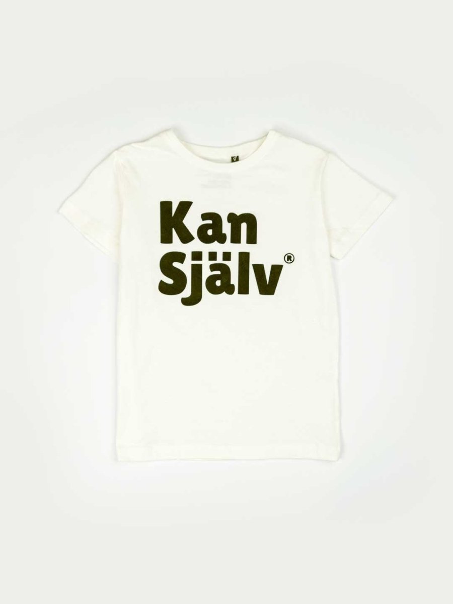 Kan Själv, t-shirt, vit flockad - Dropmerch