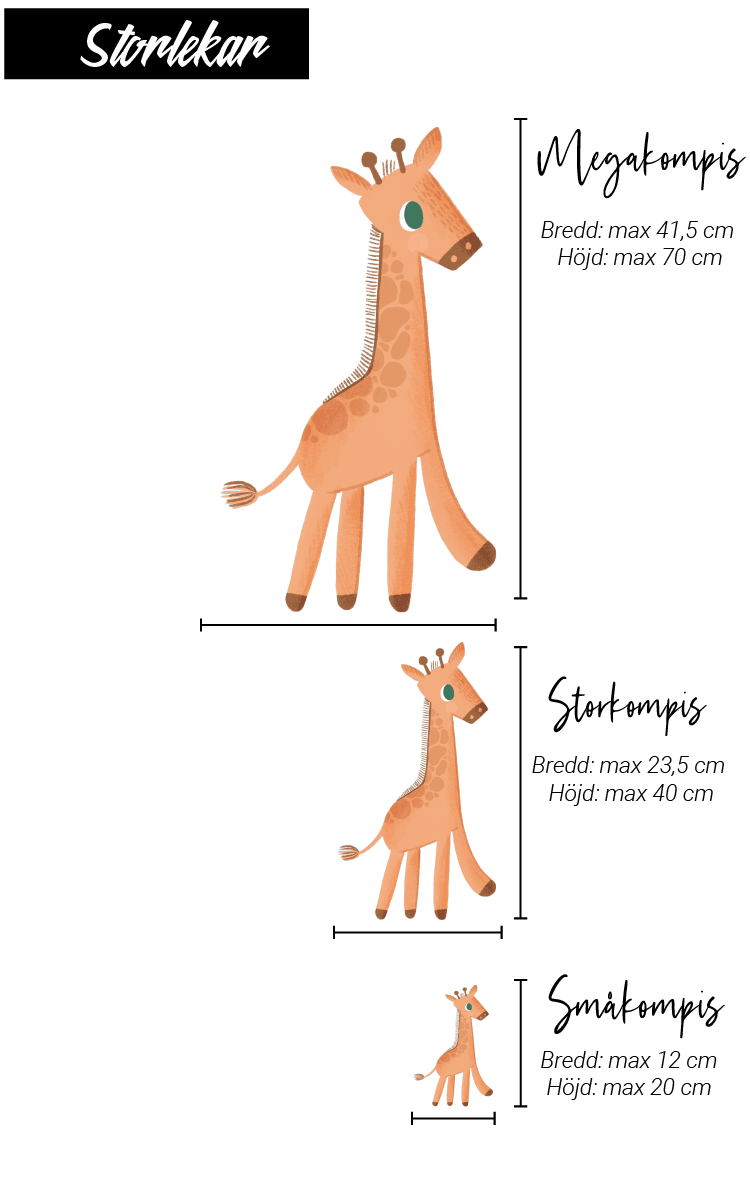 Väggklistermärken - Djungeln: Giraffen - Dropmerch